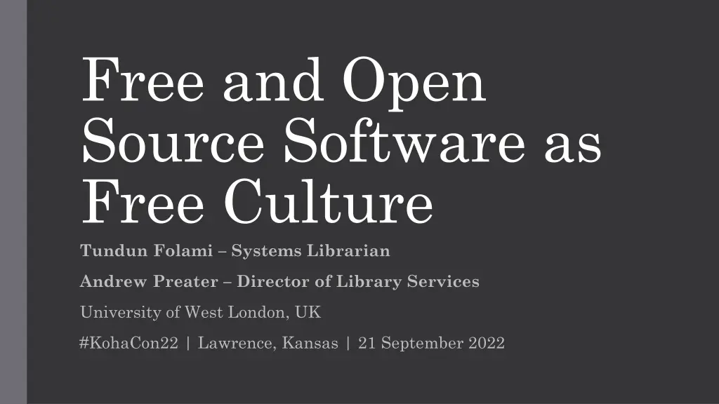 free and open source software as free culture