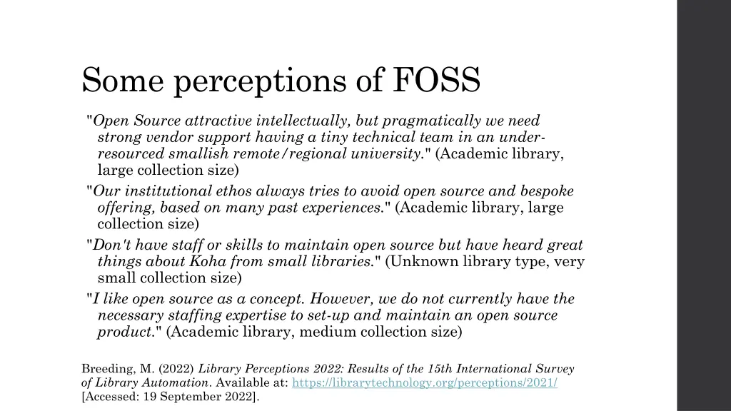 some perceptions of foss