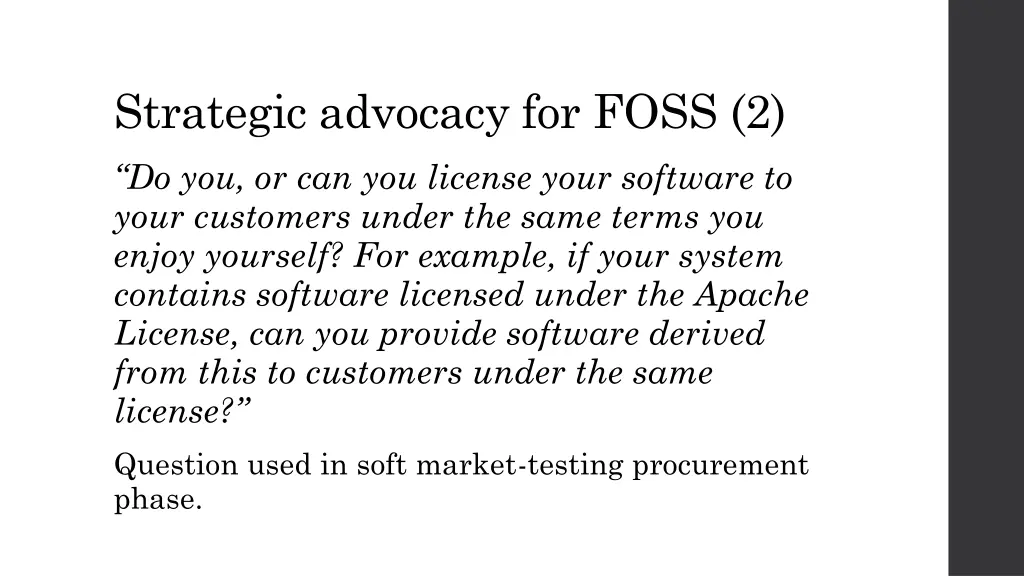 strategic advocacy for foss