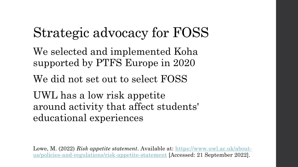 strategic advocacy for foss we selected