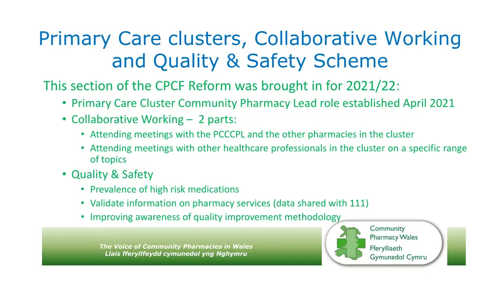 primary care clusters collaborative working