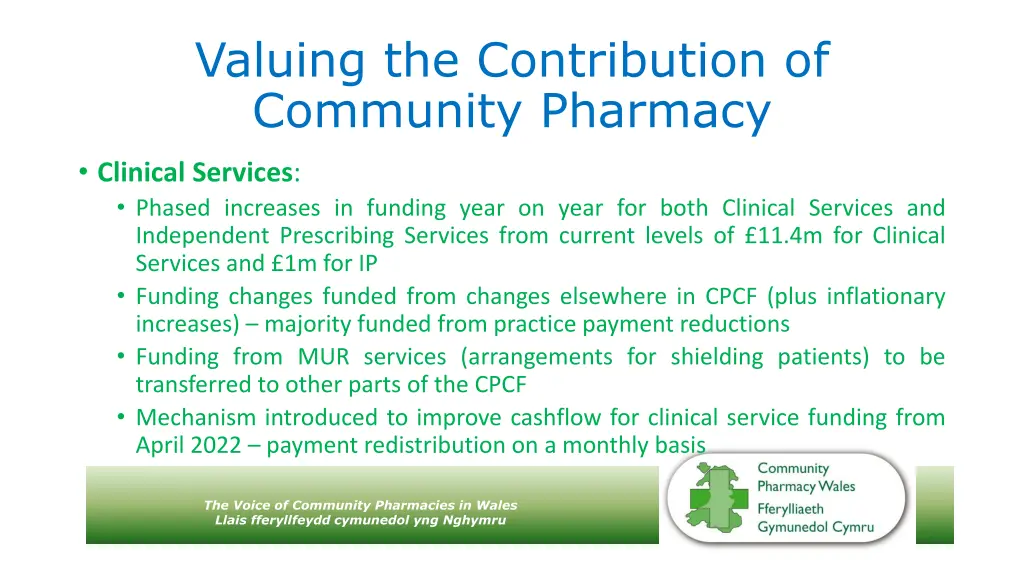 valuing the contribution of community pharmacy 6