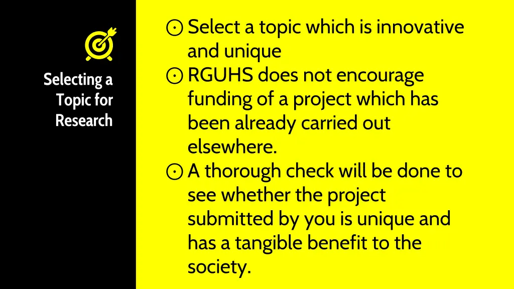 select a topic which is innovative and unique