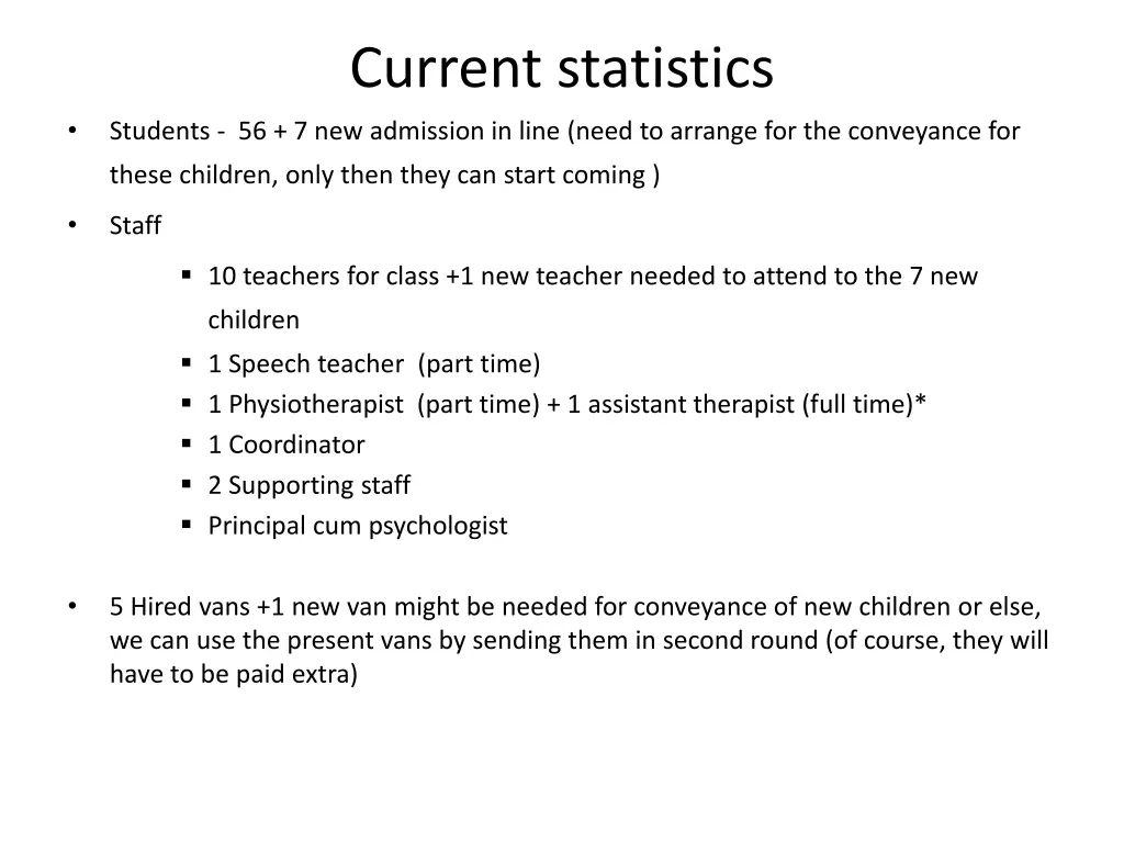 current statistics