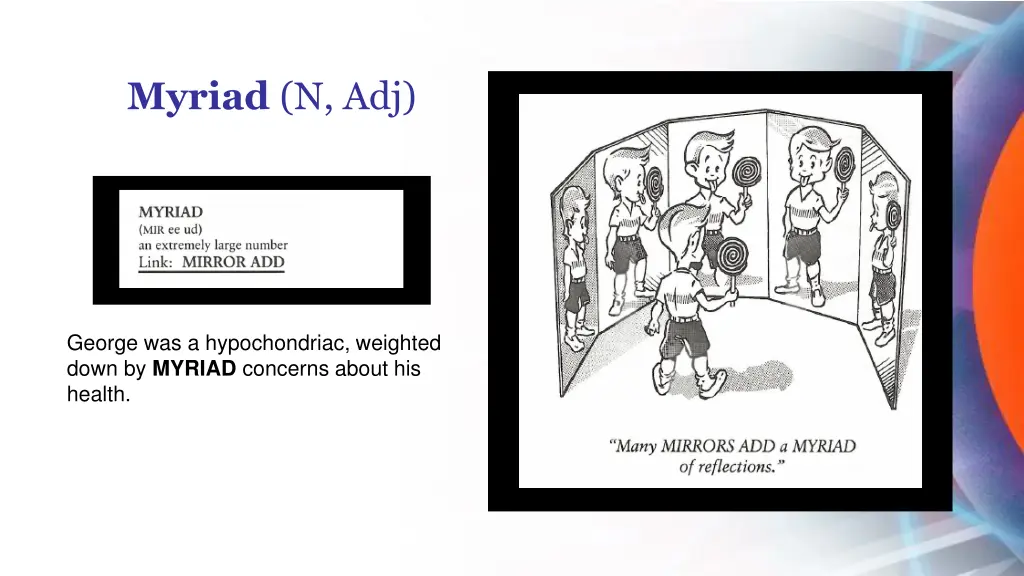 myriad n adj