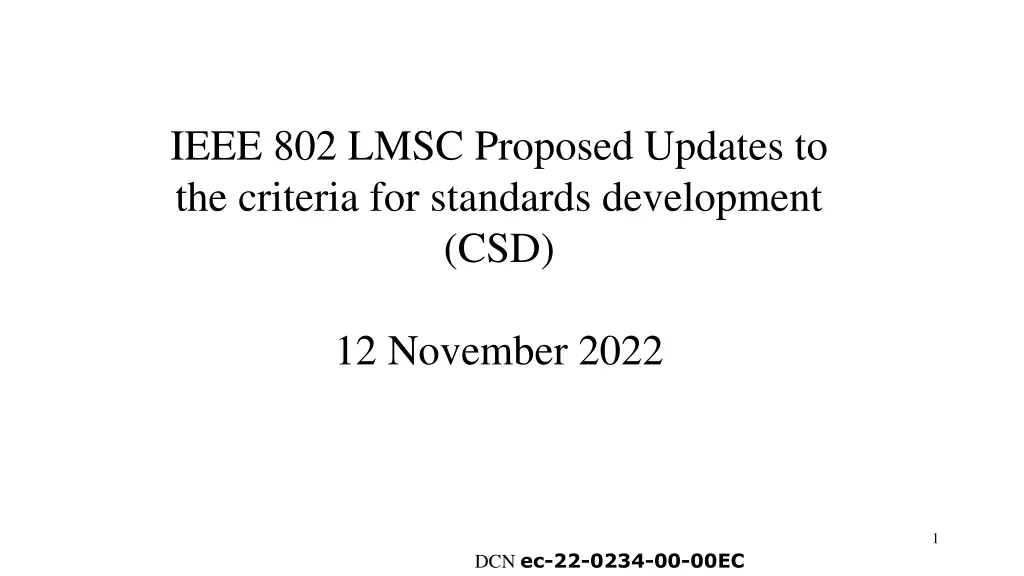 ieee 802 lmsc proposed updates to the criteria