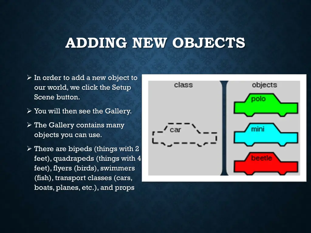 adding new objects