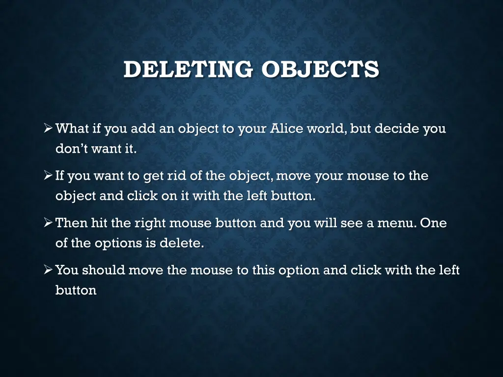 deleting objects
