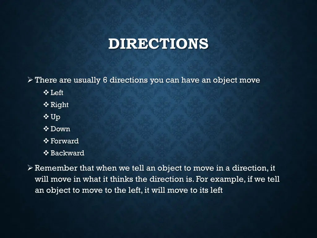 directions