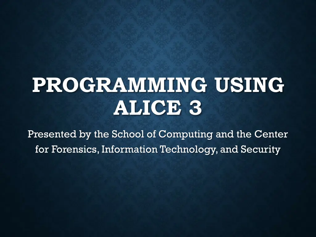 programming using alice 3