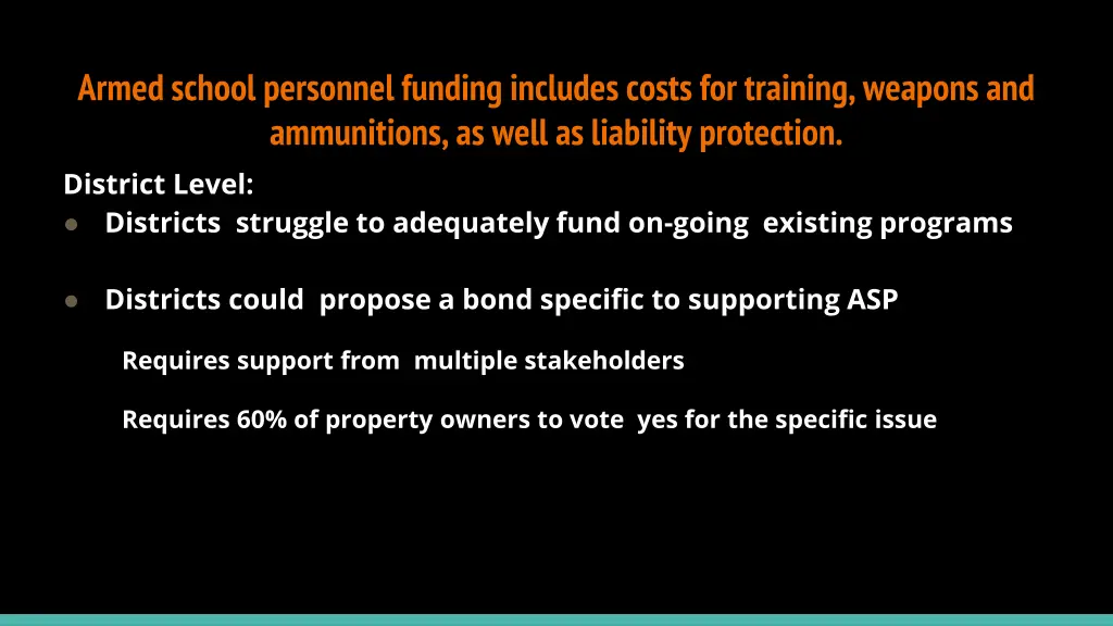 armed school personnel funding includes costs