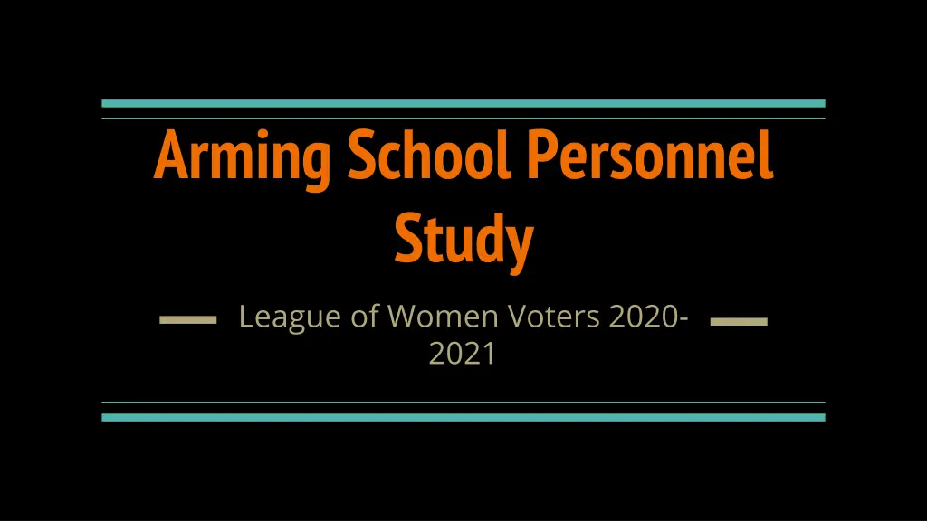 arming school personnel study league of women
