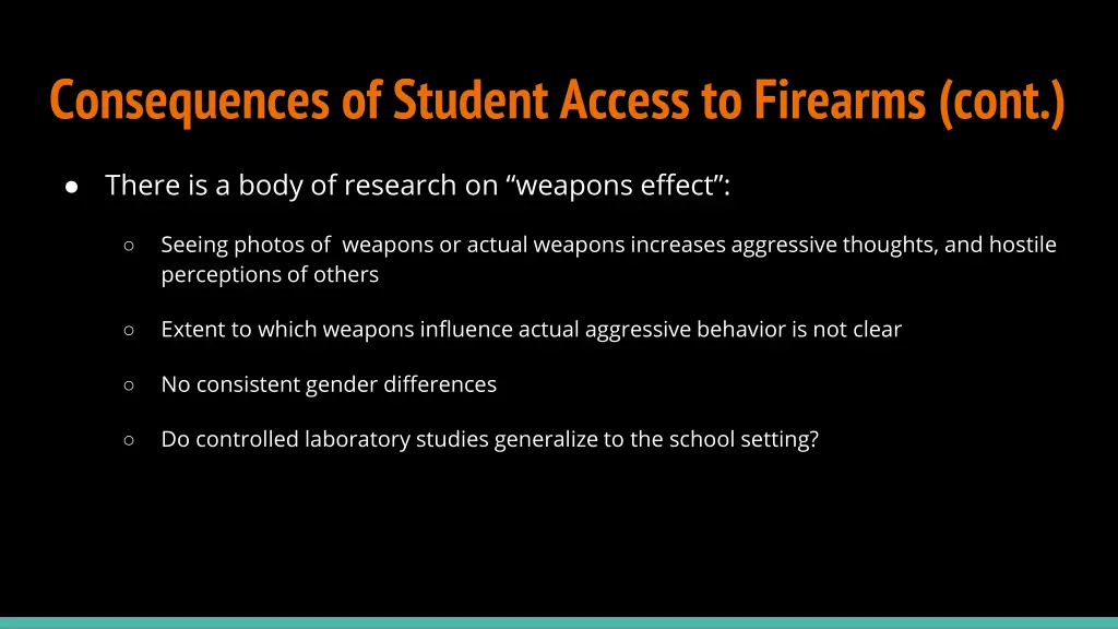 consequences of student access to firearms cont