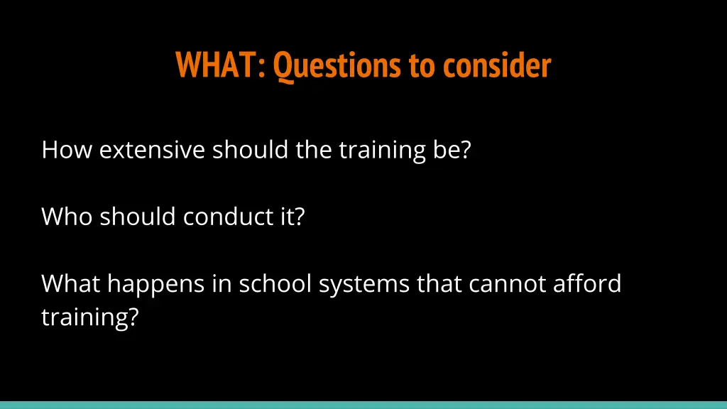 what questions to consider
