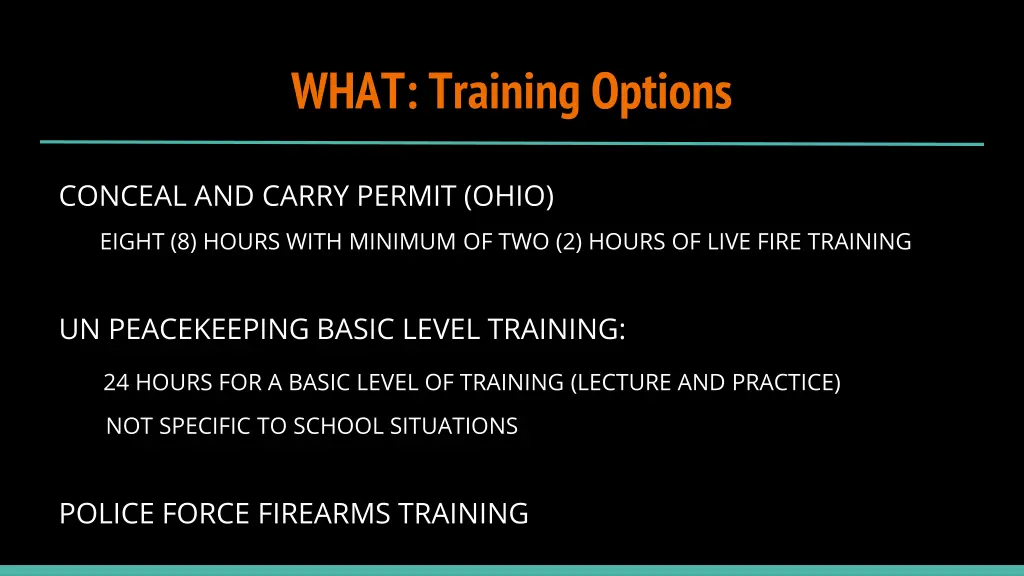 what training options