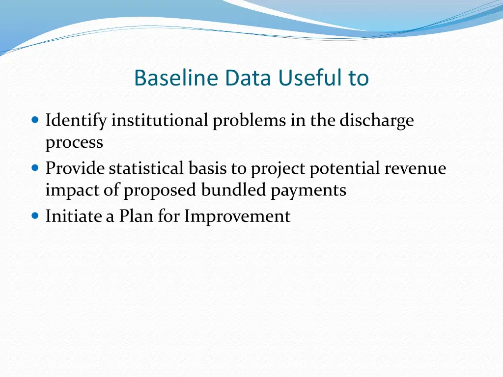 baseline data useful to