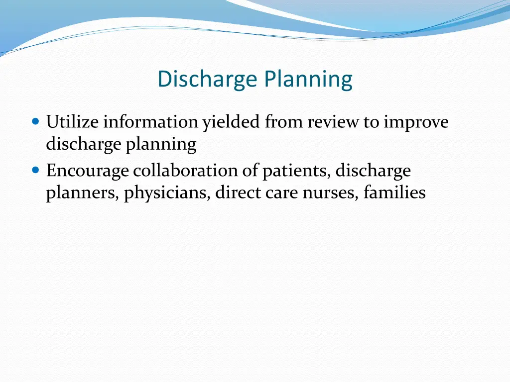 discharge planning