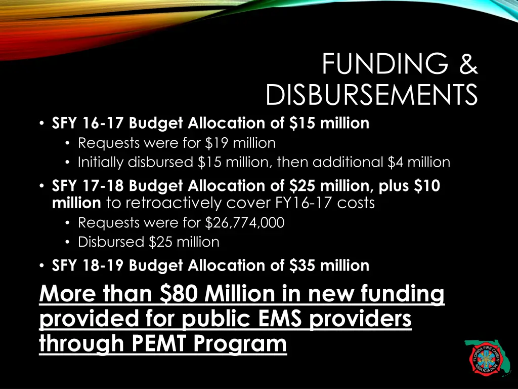 funding disbursements