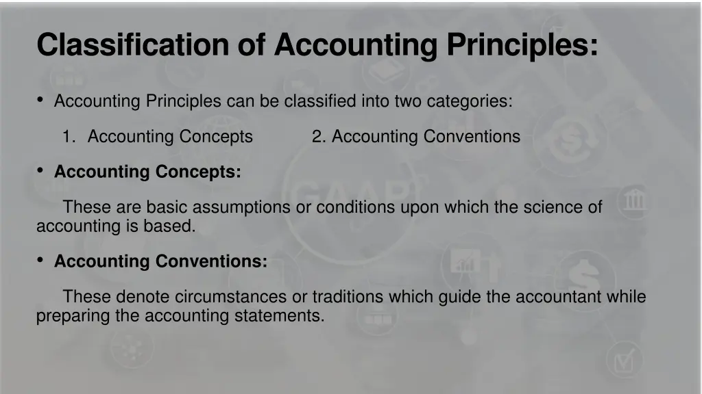 classification of accounting principles