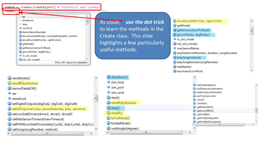as usual use the dot trick to learn the methods