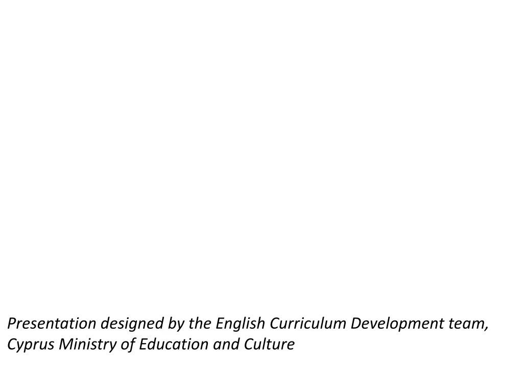 presentation designed by the english curriculum