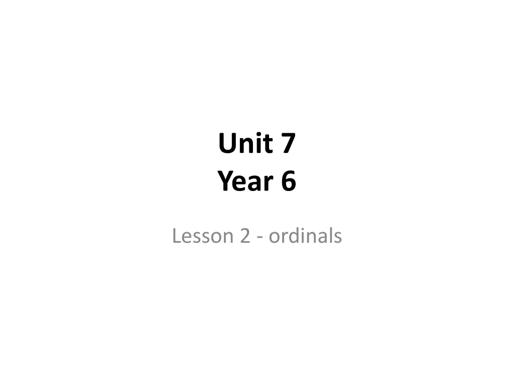 unit 7 year 6