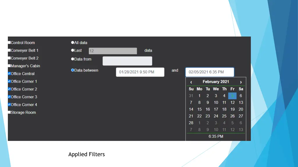 applied filters