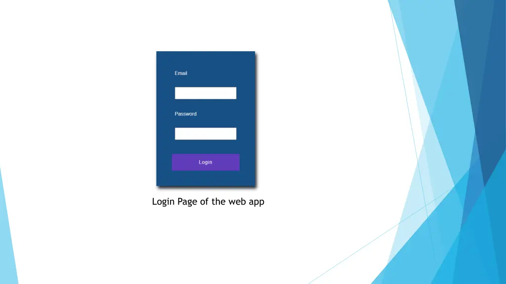 login page of the web app