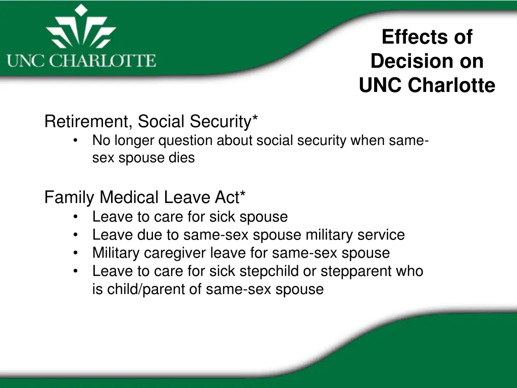 effects of decision on unc charlotte 2
