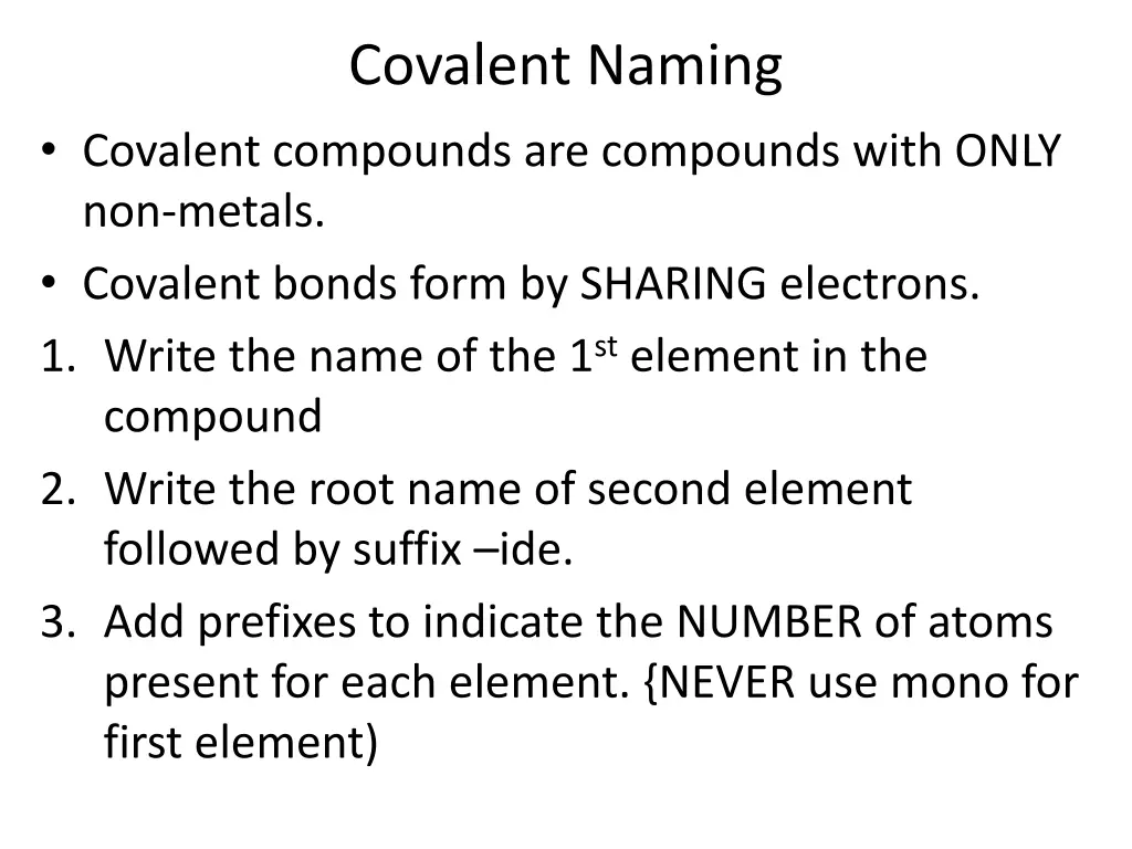 covalent naming