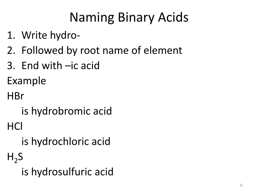 naming binary acids