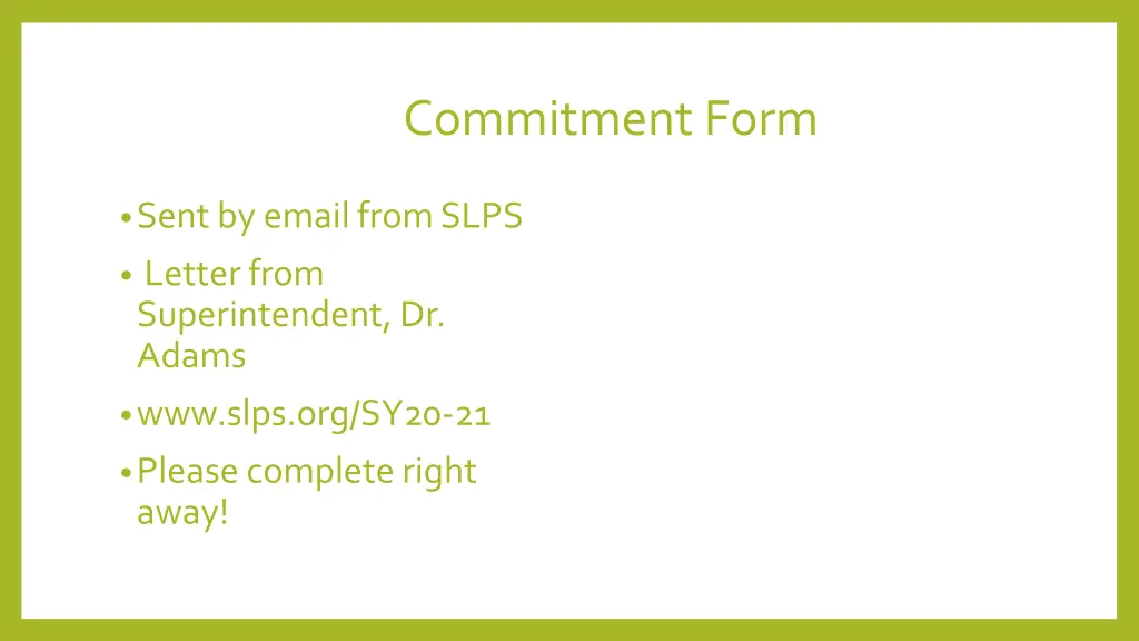 commitment form