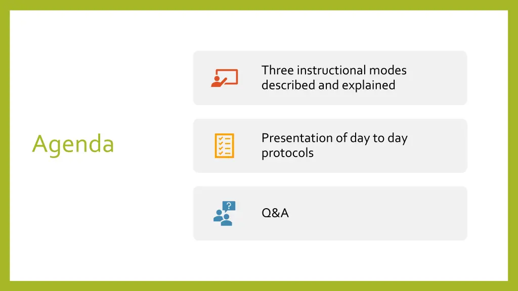 three instructional modes described and explained