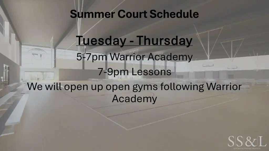 summer court schedule 1