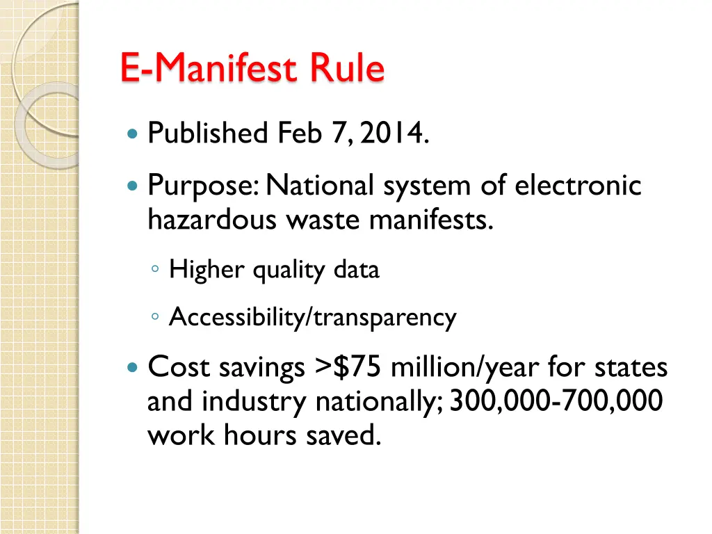 e manifest rule 1