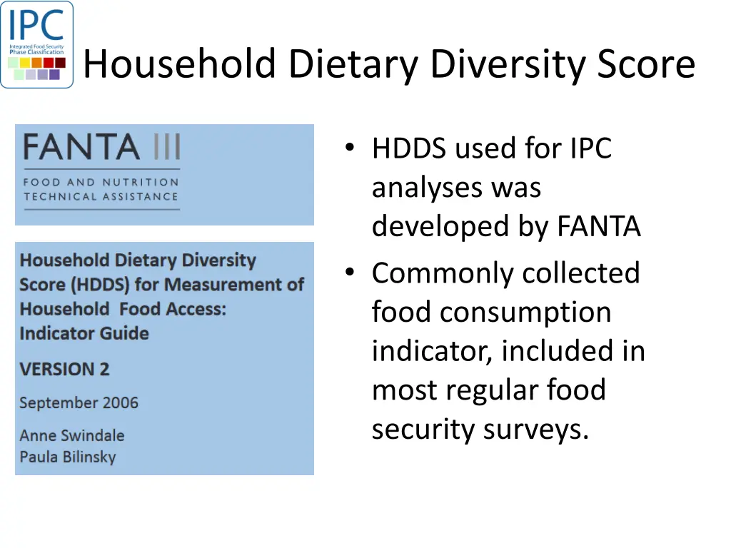 household dietary diversity score