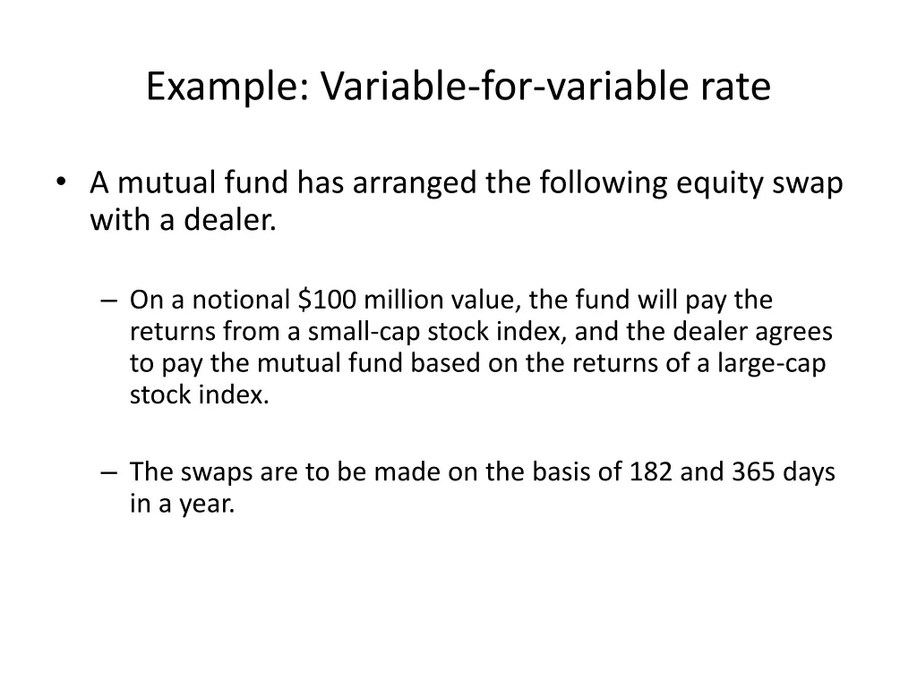 example variable for variable rate