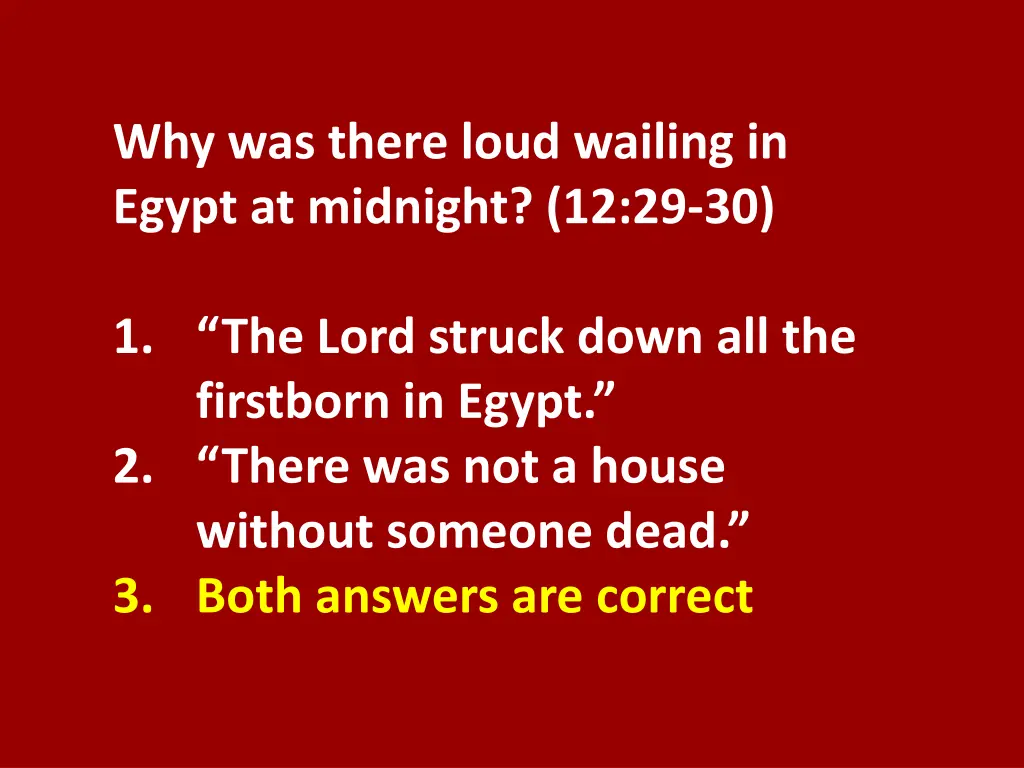 why was there loud wailing in egypt at midnight 1