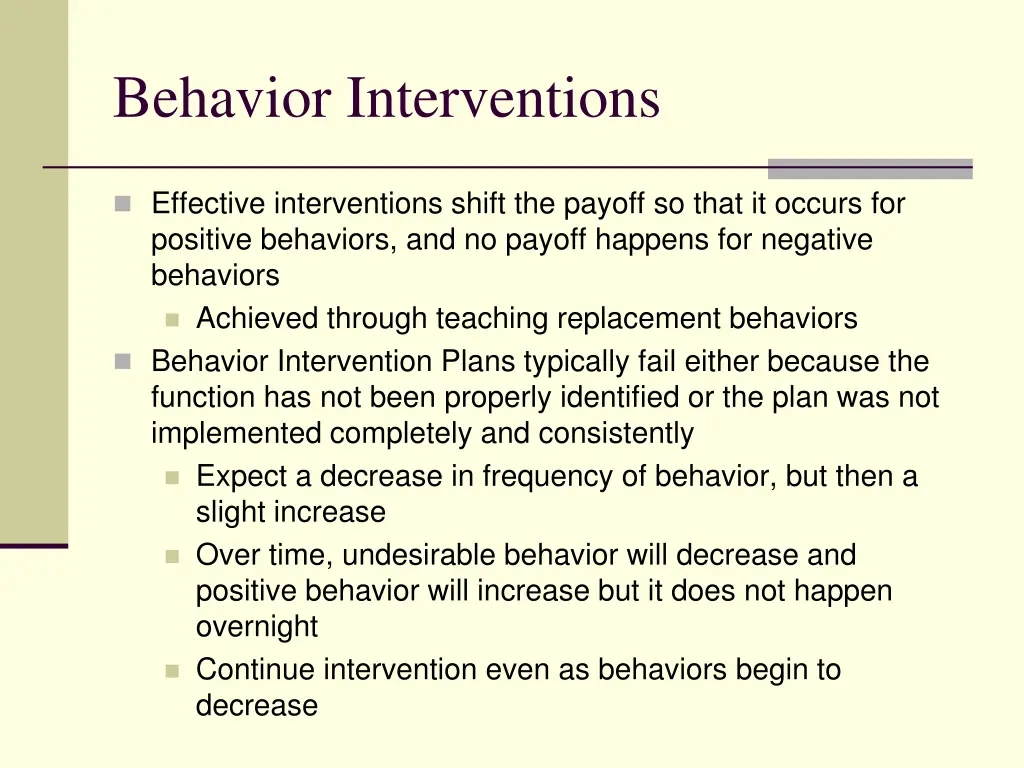 behavior interventions