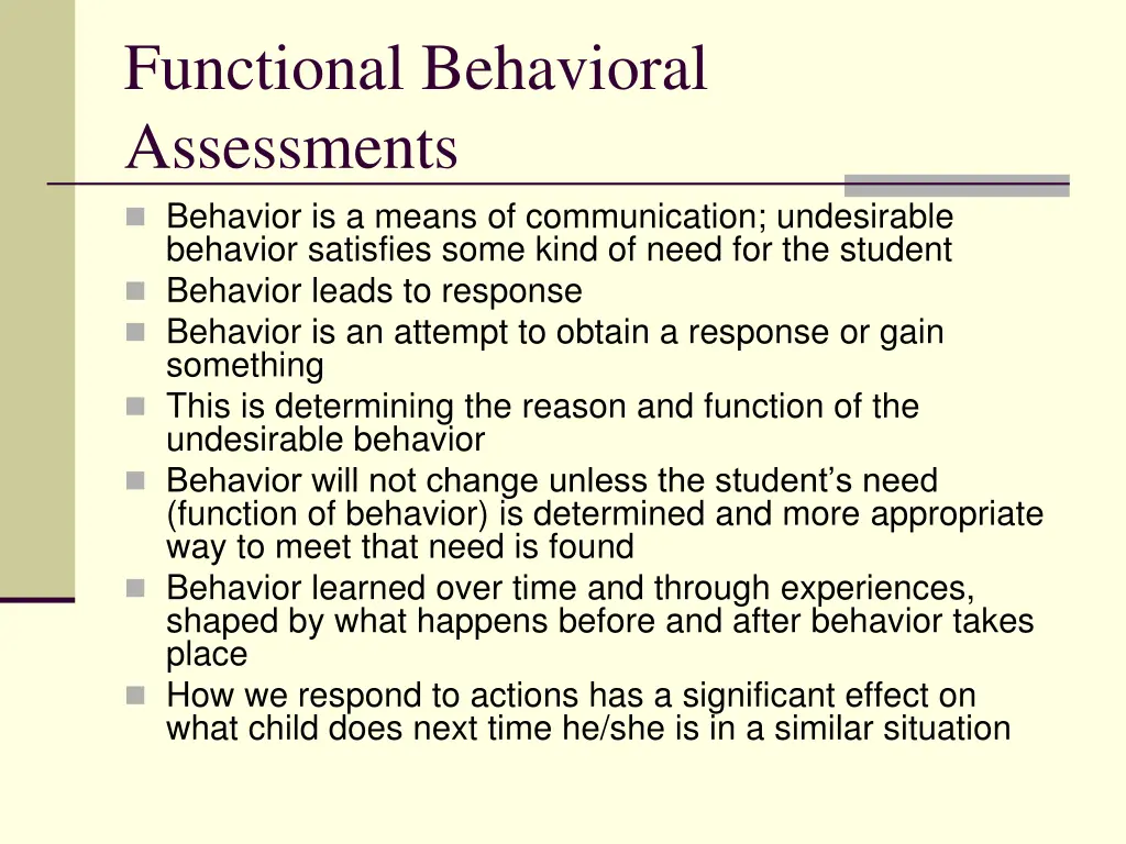 functional behavioral assessments behavior