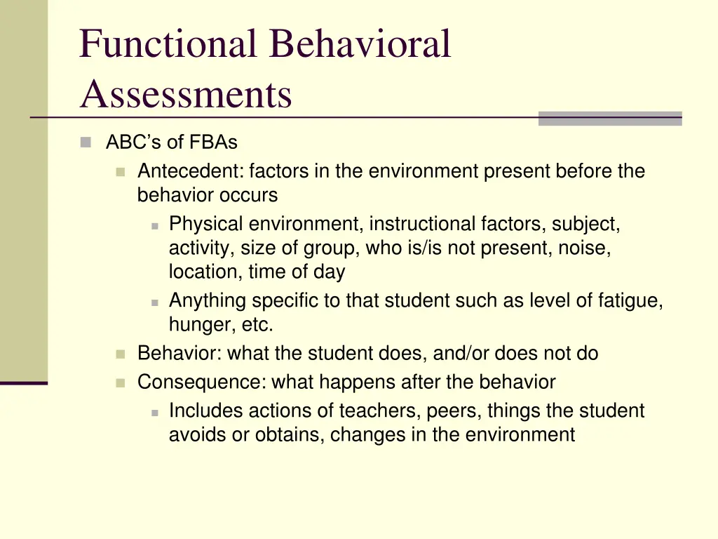 functional behavioral assessments