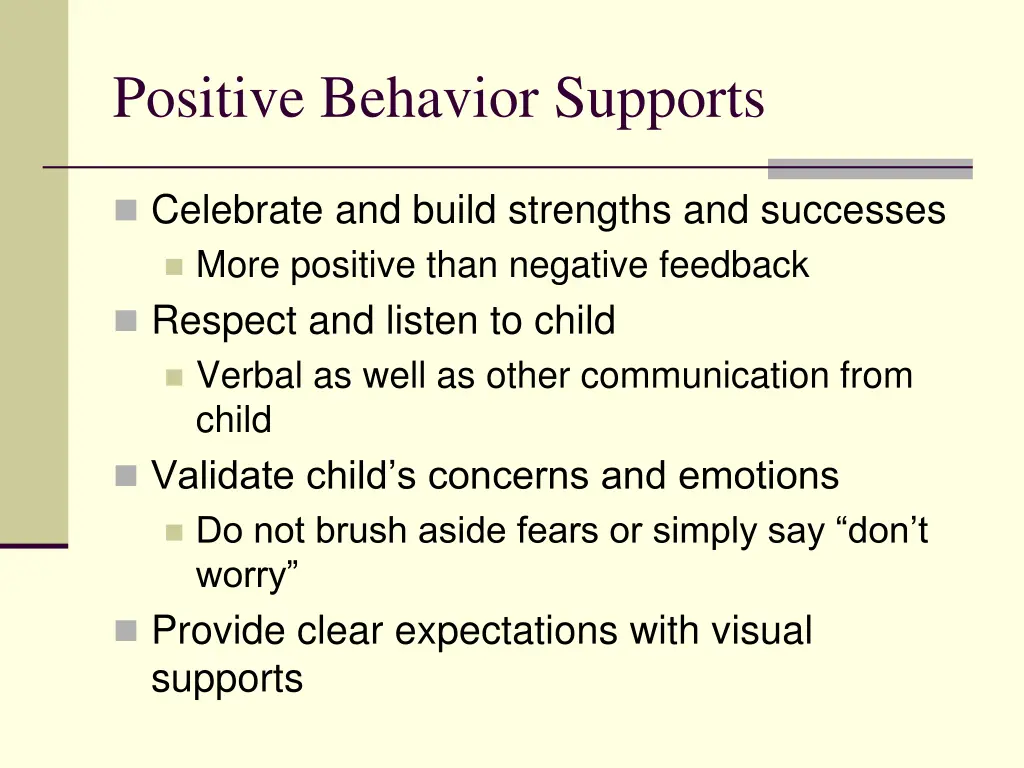 positive behavior supports