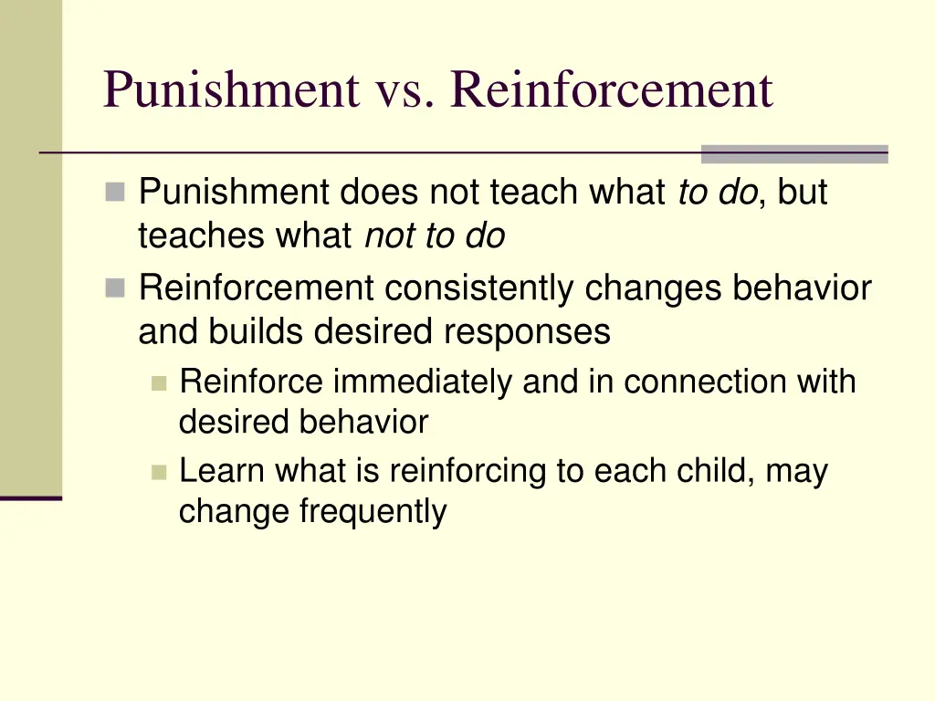 punishment vs reinforcement 1