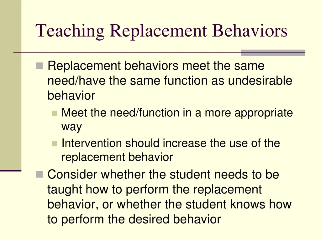 teaching replacement behaviors 1