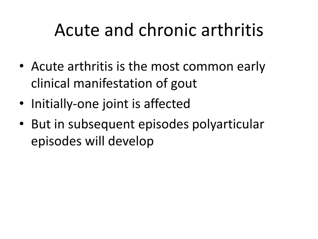 acute and chronic arthritis
