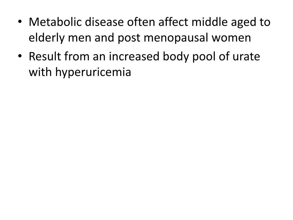 metabolic disease often affect middle aged