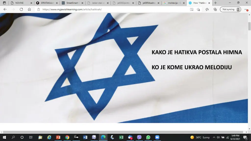 kako je hatikva postala himna