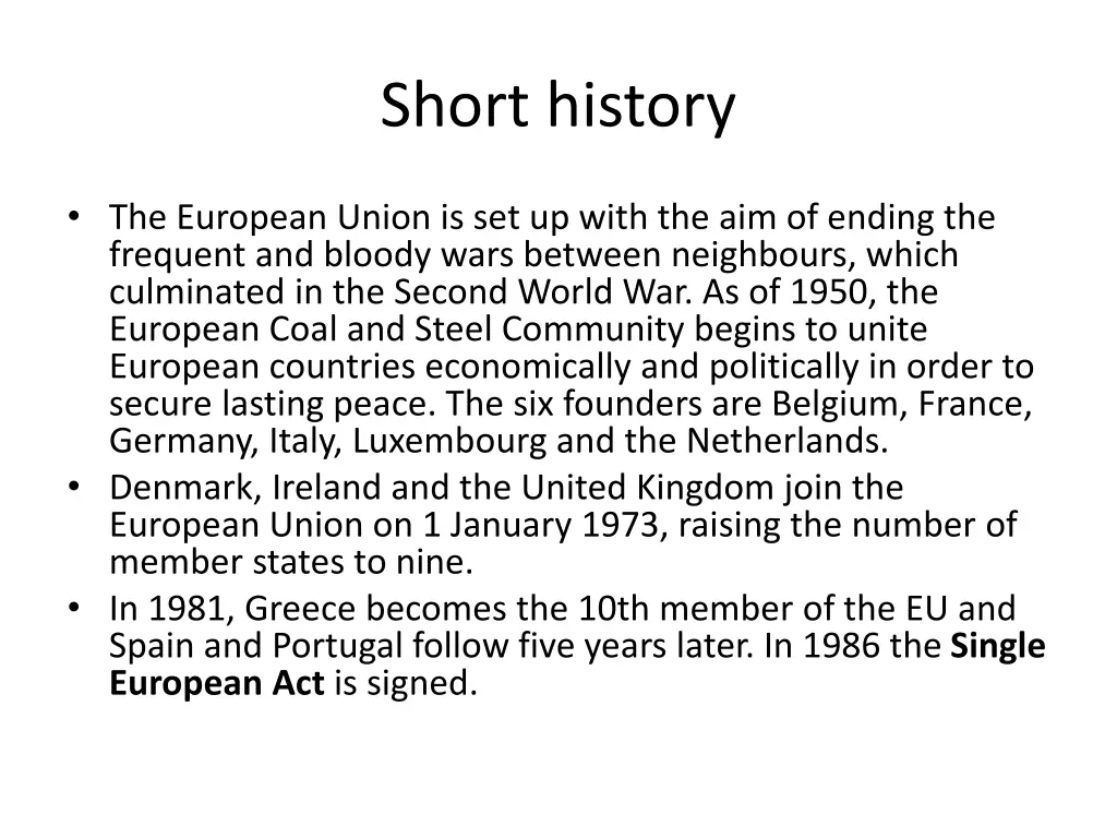 short history