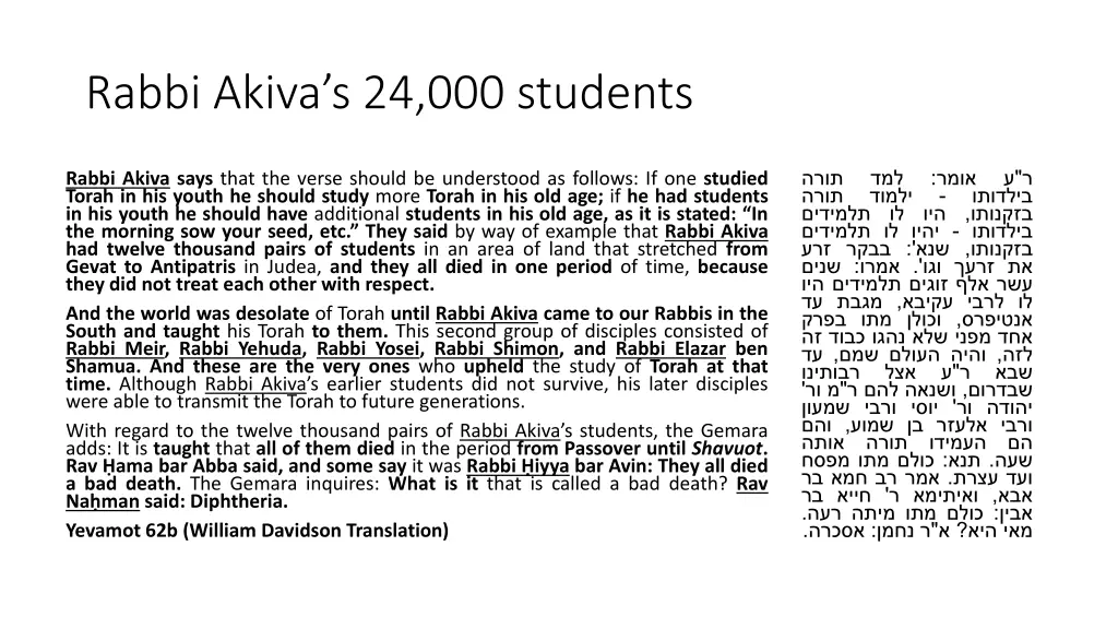 rabbi akiva s 24 000 students