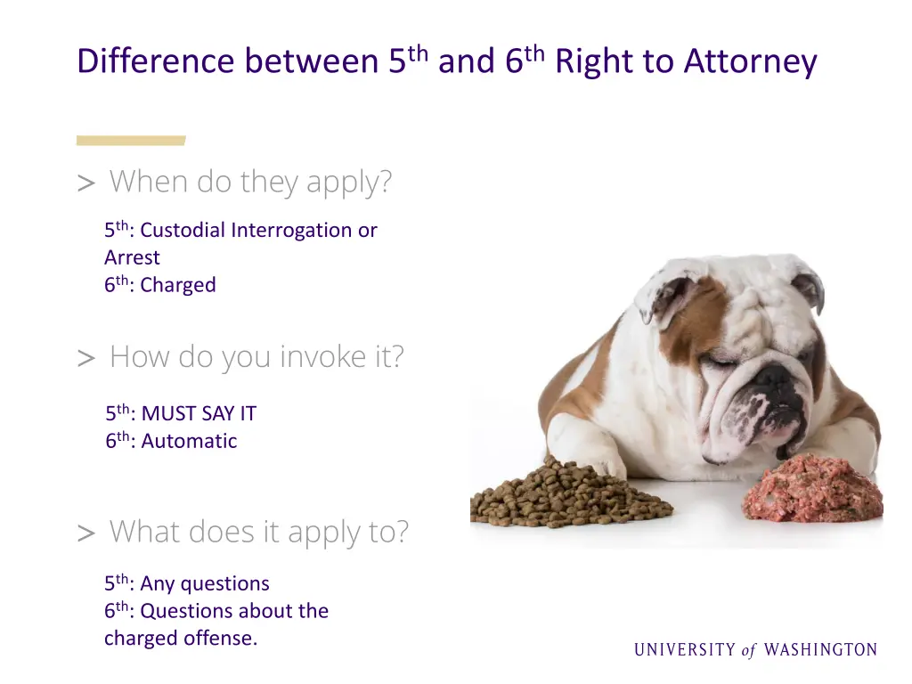 difference between 5 th and 6 th right to attorney